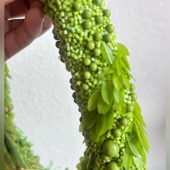 GREEN BEADED VRIAL BAG BY HANDCRAFTED BY INDIA - Picture 5 of 8